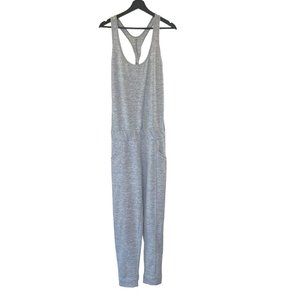 Jo Jax Marled Grey Sleeveless Sweat Jumpsuit Large